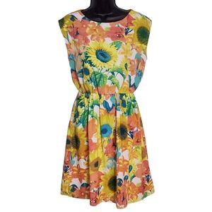 J. Taylor Floral Print Dress Fit & Flare Sleeveless Sun Dress Size 4‎